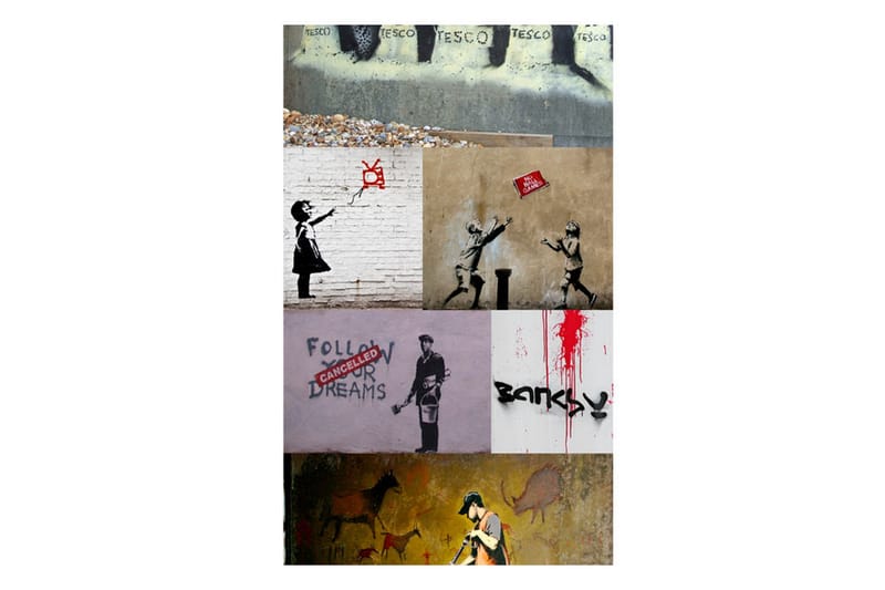 FOTOTAPET Banksy A Collage 50x1000 - Artgeist sp. z o. o. - Inredning & dekor - Väggdekor - Tapeter & tapettillbehör - Fototapeter