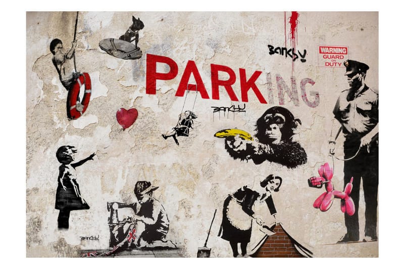 Fototapet Banksy Graffiti Collage 350x245 - Artgeist sp. z o. o. - Inredning & dekor - Väggdekor - Tapeter & tapettillbehör - Fototapeter