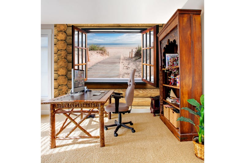 FOTOTAPET Beach Outside The Window 250x175 - Artgeist sp. z o. o. - Inredning & dekor - Väggdekor - Tapeter & tapettillbehör - Fototapeter