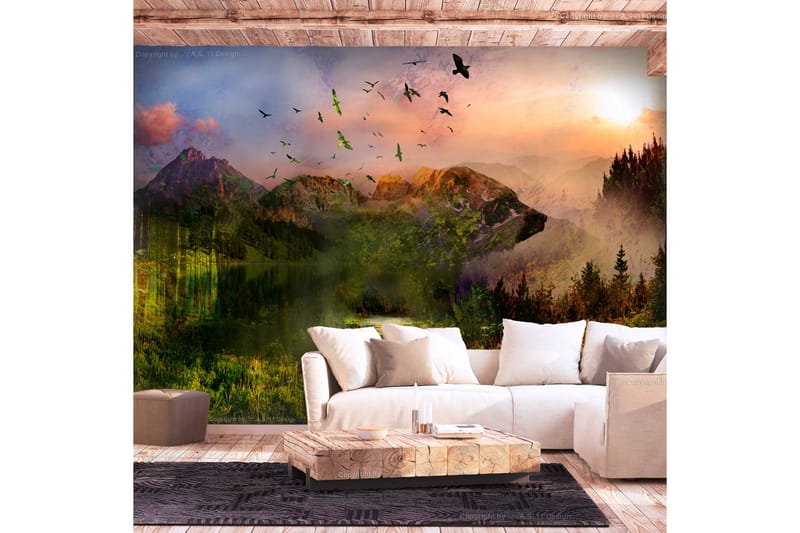 FOTOTAPET Bear In The Mountain 150x105 - Artgeist sp. z o. o. - Inredning & dekor - Väggdekor - Tapeter & tapettillbehör - Fototapeter