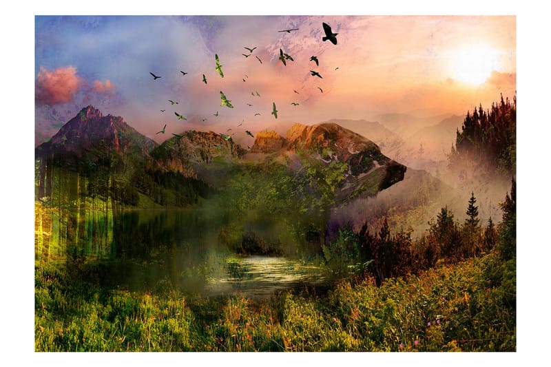FOTOTAPET Bear In The Mountain 150x105 - Artgeist sp. z o. o. - Inredning & dekor - Väggdekor - Tapeter & tapettillbehör - Fototapeter