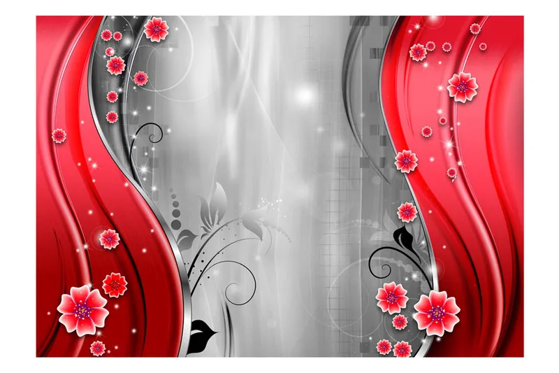 Fototapet Behind The Curtain Of Red 100x70 - Artgeist sp. z o. o. - Inredning & dekor - Väggdekor - Tapeter & tapettillbehör - Fototapeter