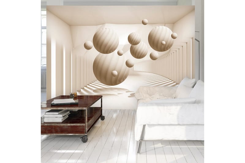 FOTOTAPET Beige Balls 150x105, Artgeist sp. z o. o.