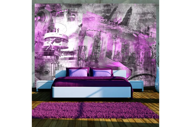 Fototapet Berlin Kollage Violett 350x245, Artgeist sp. z o. o.