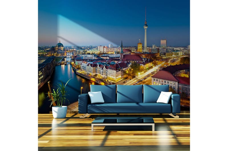 FOTOTAPET Berlin View From Fischerinsel Night 350x270 - Artgeist sp. z o. o. - Inredning & dekor - Väggdekor - Tapeter & tapettillbehör - Fototapeter