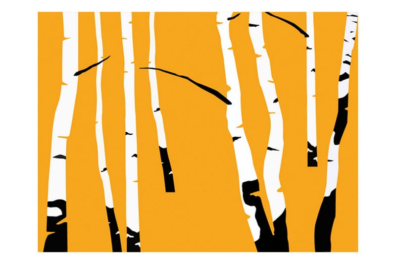 Fototapet Birches On The Orange Background 400x309 - Artgeist sp. z o. o. - Inredning & dekor - Väggdekor - Tapeter & tapettillbehör - Fototapeter