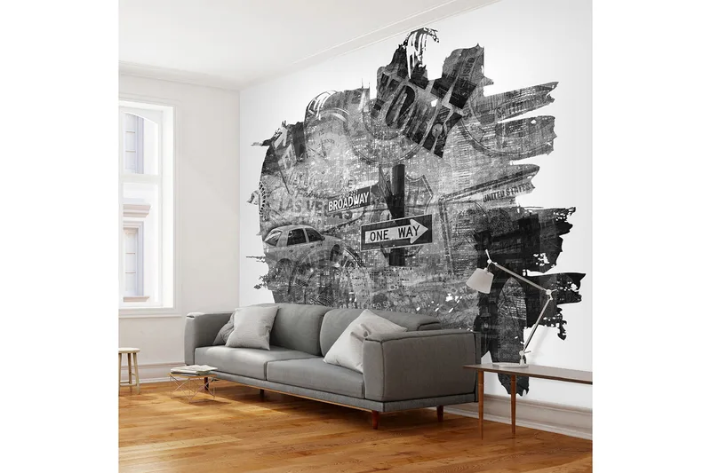 Fototapet Black-And-White New York Collage 200x154 - Artgeist sp. z o. o. - Inredning & dekor - Väggdekor - Tapeter & tapettillbehör - Fototapeter