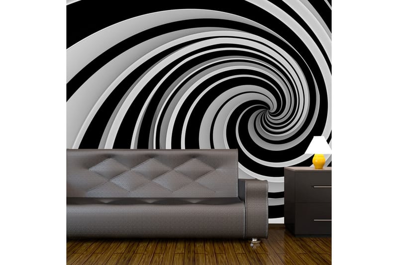 FOTOTAPET Black And White Swirl 350x270, Artgeist sp. z o. o.