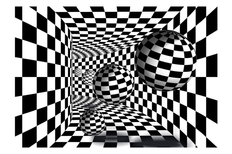 FOTOTAPET Black & White Corridor 350x245 - Artgeist sp. z o. o. - Inredning & dekor - Väggdekor - Tapeter & tapettillbehör - Fototapeter