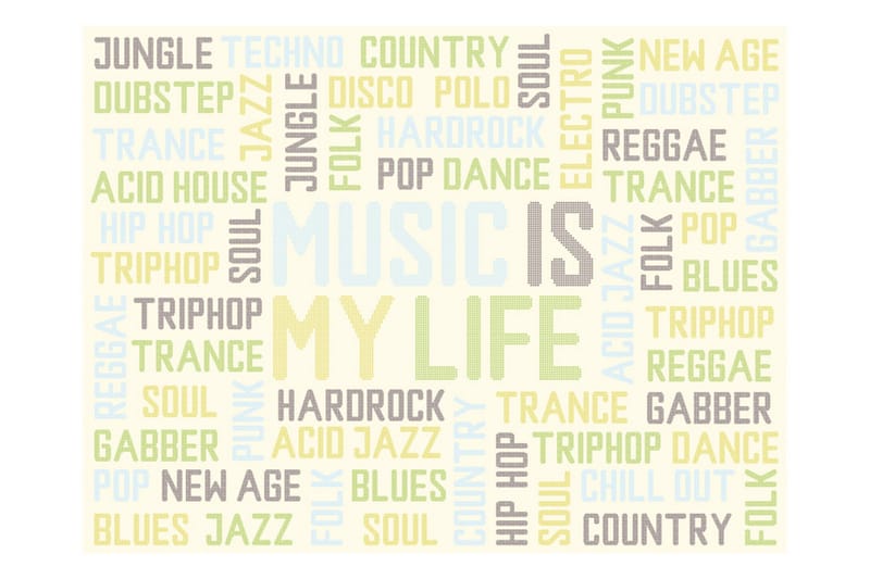 Fototapet Blandning Av Musikstilar 250x193 - Artgeist sp. z o. o. - Inredning & dekor - Väggdekor - Tapeter & tapettillbehör - Fototapeter