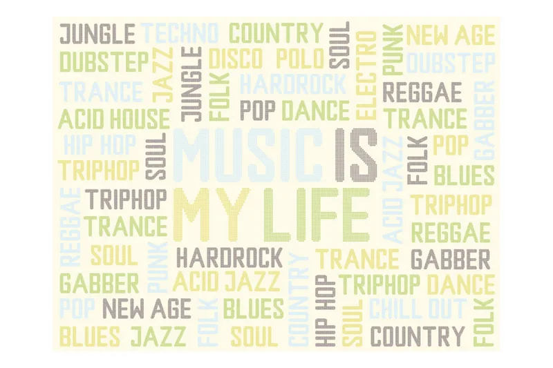 FOTOTAPET Blandning Av Musikstilar 300x231 - Artgeist sp. z o. o. - Inredning & dekor - Väggdekor - Tapeter & tapettillbehör - Fototapeter