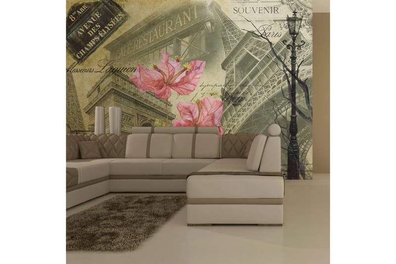 Fototapet Bonjour Paris! 200x154 - Artgeist sp. z o. o. - Inredning & dekor - Väggdekor - Tapeter & tapettillbehör - Fototapeter