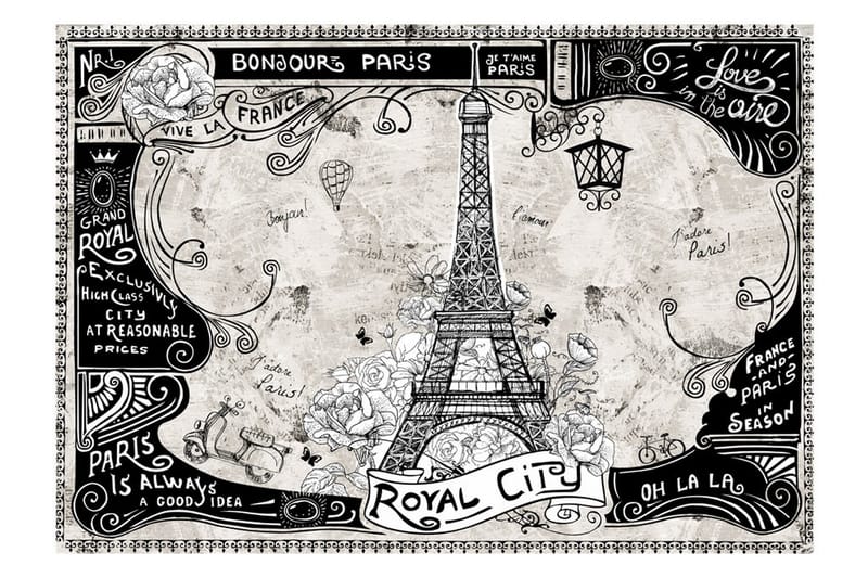 Fototapet Bonjour Paris 100x70 - Artgeist sp. z o. o. - Inredning & dekor - Väggdekor - Tapeter & tapettillbehör - Fototapeter