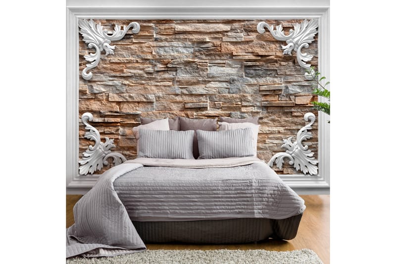 FOTOTAPET Brick In The Frame Brown 200x140 - Artgeist sp. z o. o. - Inredning & dekor - Väggdekor - Tapeter & tapettillbehör - Fototapeter