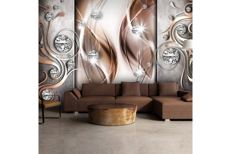 FOTOTAPET Brown And Diamonds 300x210 - Artgeist sp. z o. o. - Inredning & dekor - Väggdekor - Tapeter & tapettillbehör - Fototapeter