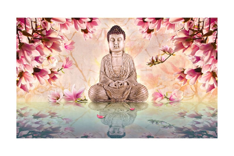 FOTOTAPET Buddha And Magnolia 450x270 - Artgeist sp. z o. o. - Inredning & dekor - Väggdekor - Tapeter & tapettillbehör - Fototapeter