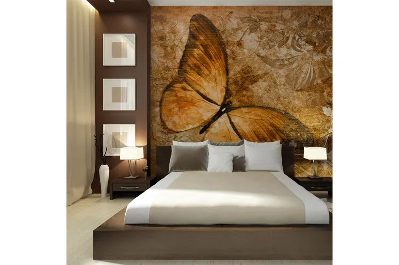 Fototapet Butterfly Sepia 250x193 - Artgeist sp. z o. o. - Inredning & dekor - Väggdekor - Tapeter & tapettillbehör - Fototapeter