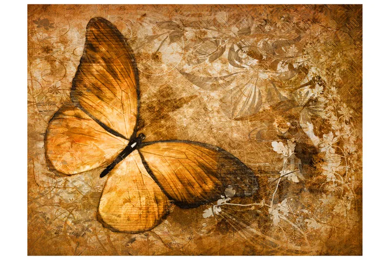 FOTOTAPET Butterfly Sepia 300x231, Artgeist sp. z o. o.