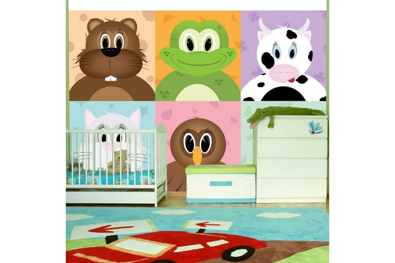 FOTOTAPET Cheerful Animals 100x70 - Artgeist sp. z o. o. - Inredning & dekor - Väggdekor - Tapeter & tapettillbehör - Fototapeter