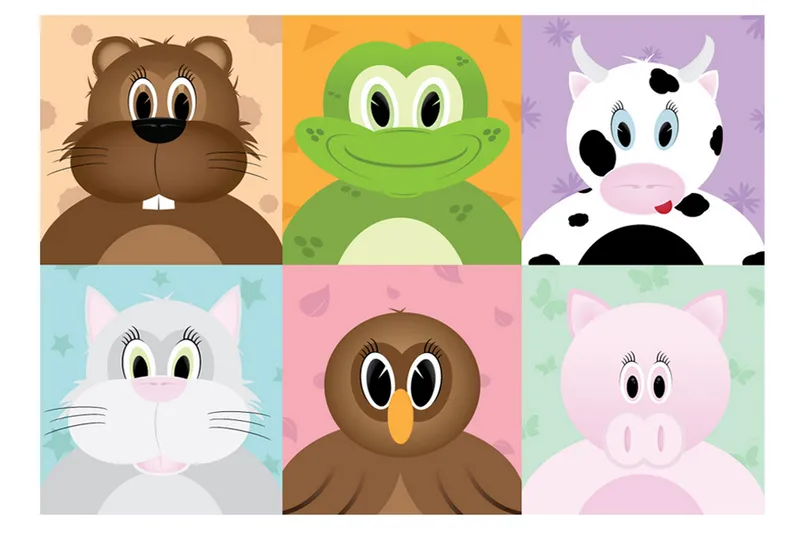 Fototapet Cheerful Animals 150x105, Artgeist sp. z o. o.