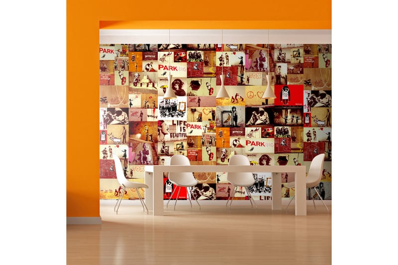 FOTOTAPET Collage Banksy 50x1000 - Artgeist sp. z o. o. - Inredning & dekor - Väggdekor - Tapeter & tapettillbehör - Fototapeter
