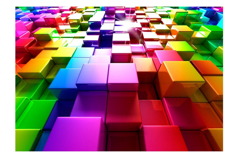 FOTOTAPET Colored Cubes 150x105 - Artgeist sp. z o. o. - Inredning & dekor - Väggdekor - Tapeter & tapettillbehör - Fototapeter