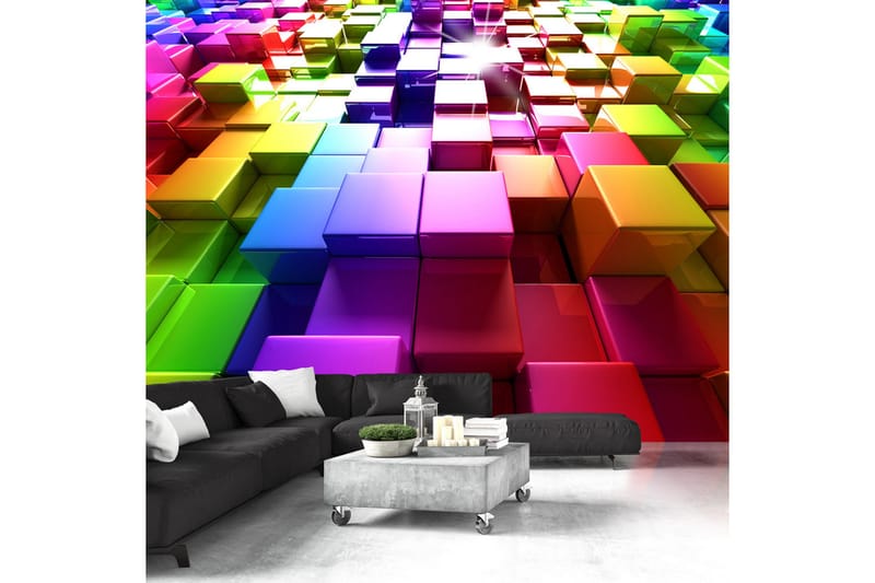 FOTOTAPET Colored Cubes 150x105 - Artgeist sp. z o. o. - Inredning & dekor - Väggdekor - Tapeter & tapettillbehör - Fototapeter