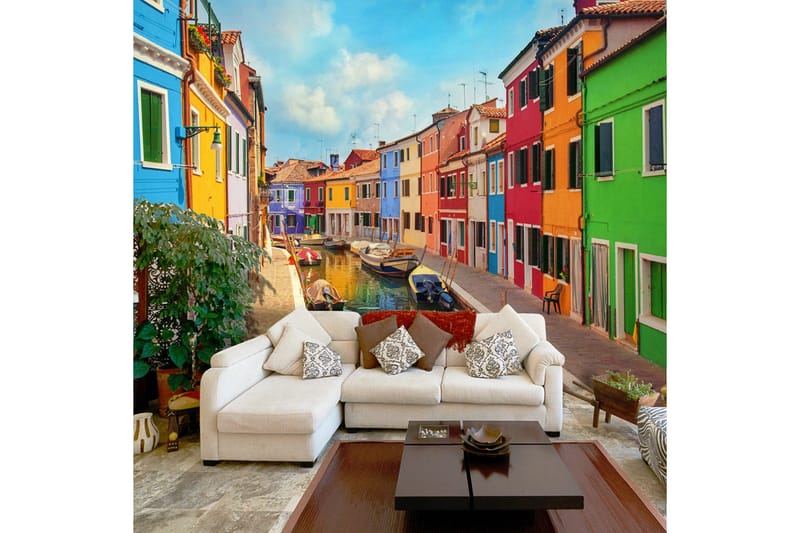 FOTOTAPET Colorful Canal In Burano 250x175, Artgeist sp. z o. o.