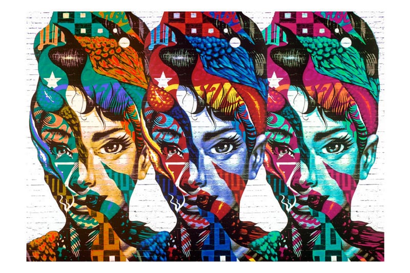 FOTOTAPET Colorful Faces 250x175 - Artgeist sp. z o. o. - Inredning & dekor - Väggdekor - Tapeter & tapettillbehör - Fototapeter