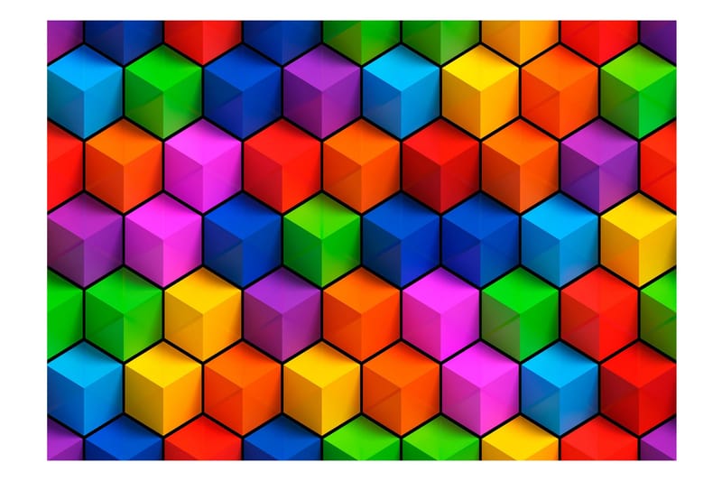 Fototapet Colorful Geometric Boxes 150x105, Artgeist sp. z o. o.