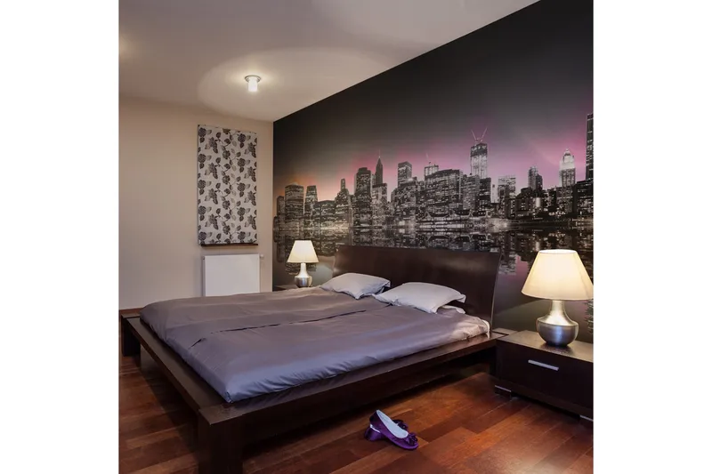 Fototapet Colorful Glow Over NYC 200x154 - Artgeist sp. z o. o. - Inredning & dekor - Väggdekor - Tapeter & tapettillbehör - Fototapeter