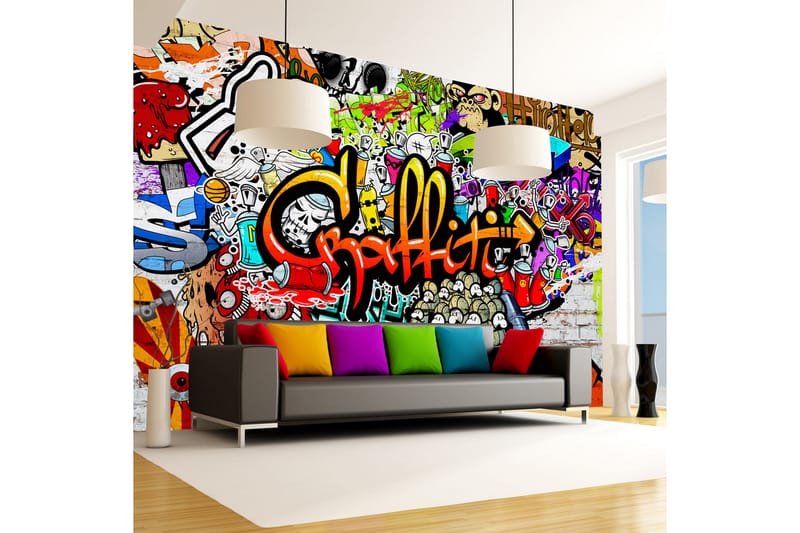 FOTOTAPET Colorful Graffiti 300x210 - Artgeist sp. z o. o. - Inredning & dekor - Väggdekor - Tapeter & tapettillbehör - Fototapeter
