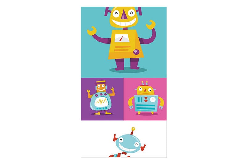 Fototapet Colorful Robots 50x1000 - Artgeist sp. z o. o. - Inredning & dekor - Väggdekor - Tapeter & tapettillbehör - Fototapeter