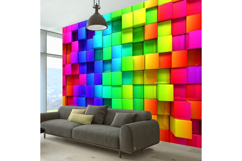 FOTOTAPET Colourful Cubes 100x70 - Artgeist sp. z o. o. - Inredning & dekor - Väggdekor - Tapeter & tapettillbehör - Fototapeter