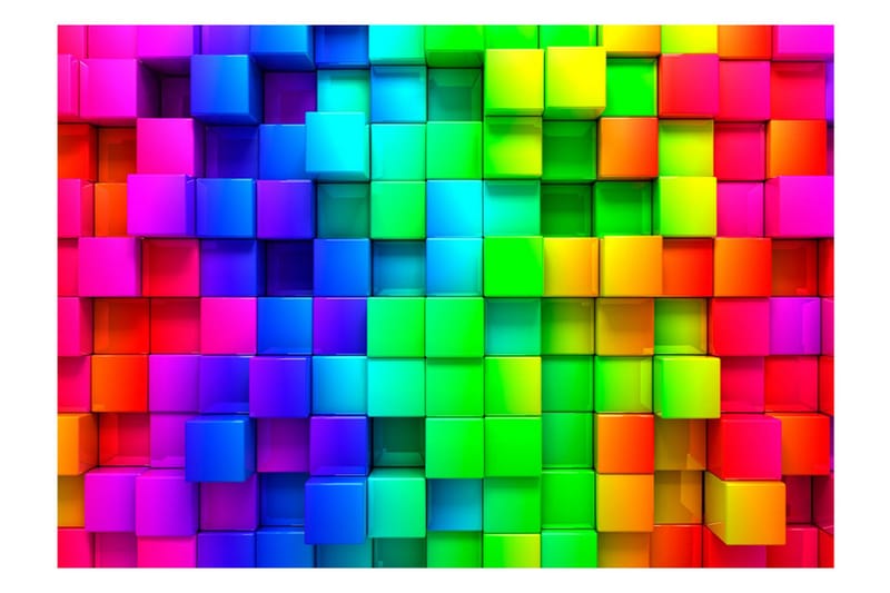 Fototapet Colourful Cubes 350x245 - Artgeist sp. z o. o. - Inredning & dekor - Väggdekor - Tapeter & tapettillbehör - Fototapeter