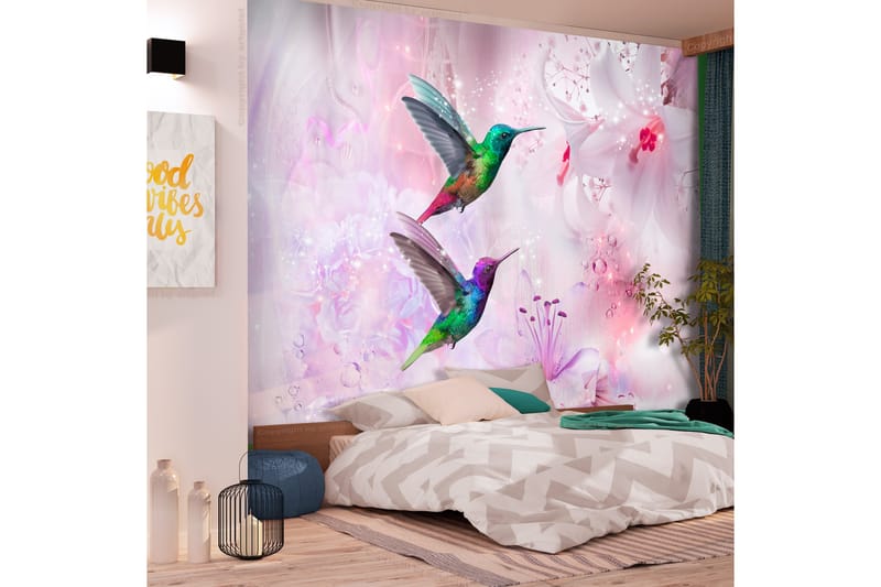 FOTOTAPET Colourful Hummingbirds Purple 150x105 - Artgeist sp. z o. o. - Inredning & dekor - Väggdekor - Tapeter & tapettillbehör - Fototapeter
