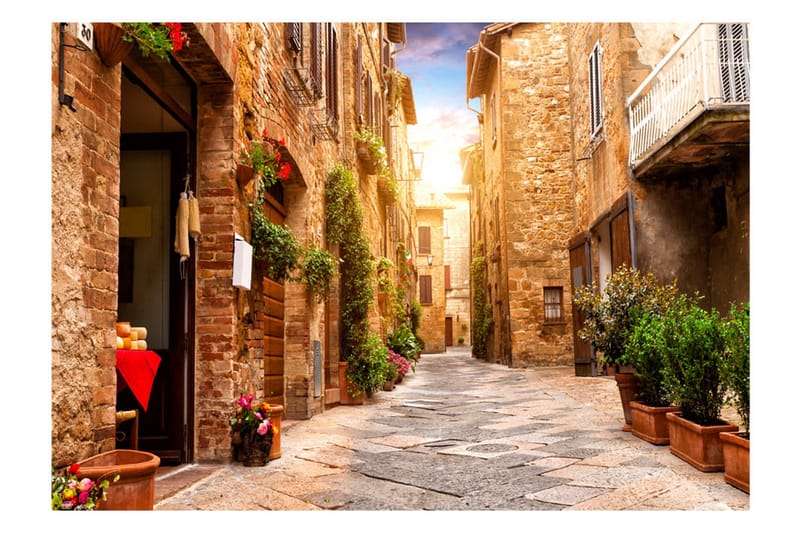 FOTOTAPET Colourful Street In Tuscany 250x175 - Artgeist sp. z o. o. - Inredning & dekor - Väggdekor - Tapeter & tapettillbehör - Fototapeter