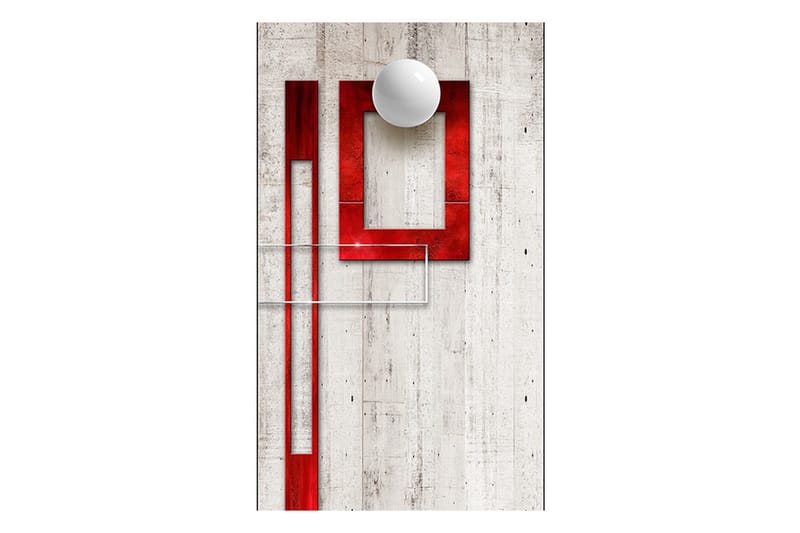 Fototapet Concrete Red Frames And White Knobs 50x1000 - Artgeist sp. z o. o. - Inredning & dekor - Väggdekor - Tapeter & tapettillbehör - Fototapeter