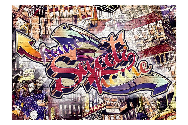 FOTOTAPET Cool Graffiti 200x140 - Artgeist sp. z o. o. - Inredning & dekor - Väggdekor - Tapeter & tapettillbehör - Fototapeter