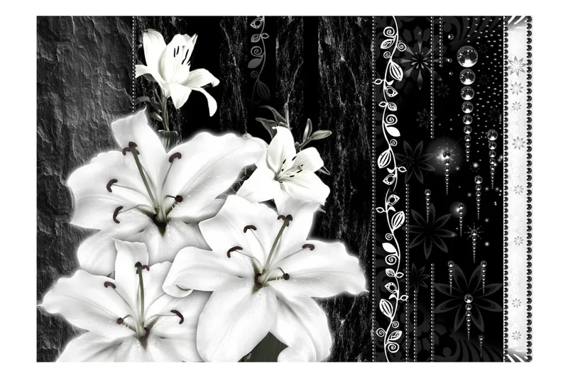 Fototapet Crying Lilies 150x105 - Artgeist sp. z o. o. - Inredning & dekor - Väggdekor - Tapeter & tapettillbehör - Fototapeter