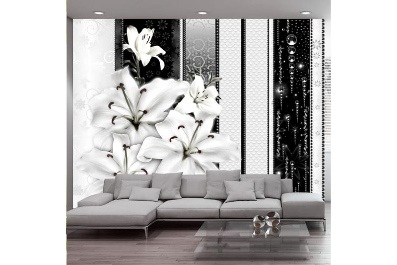 FOTOTAPET Crying Lilies In White 100x70 - Artgeist sp. z o. o. - Inredning & dekor - Väggdekor - Tapeter & tapettillbehör - Fototapeter