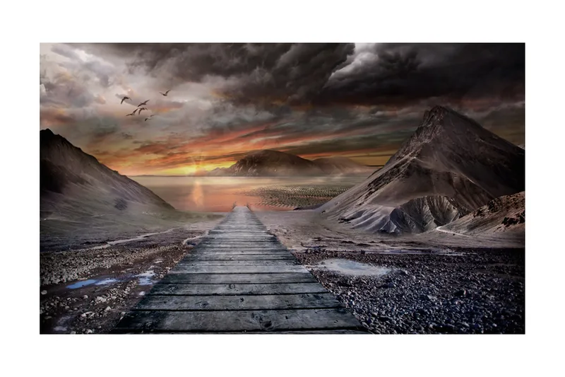 Fototapet Deserted Mark 450x270 - Artgeist sp. z o. o. - Inredning & dekor - Väggdekor - Tapeter & tapettillbehör - Fototapeter