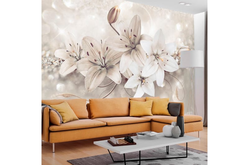FOTOTAPET Diamond Lilies 250x175 - Artgeist sp. z o. o. - Inredning & dekor - Väggdekor - Tapeter & tapettillbehör - Fototapeter