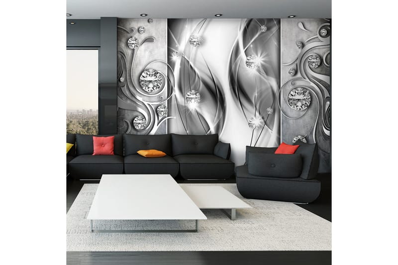 FOTOTAPET Diamonds In Silver 400x280 - Artgeist sp. z o. o. - Inredning & dekor - Väggdekor - Tapeter & tapettillbehör - Fototapeter