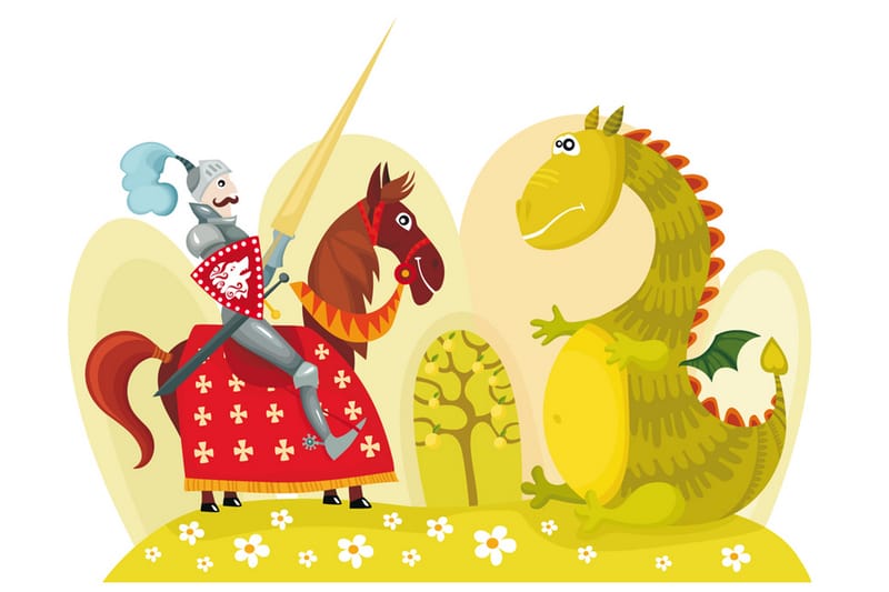 FOTOTAPET Dragon And Knight 350x270, Artgeist sp. z o. o.