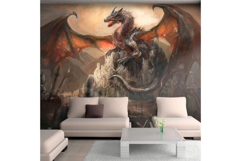 FOTOTAPET Dragon Castle 300x210 - Artgeist sp. z o. o. - Inredning & dekor - Väggdekor - Tapeter & tapettillbehör - Fototapeter