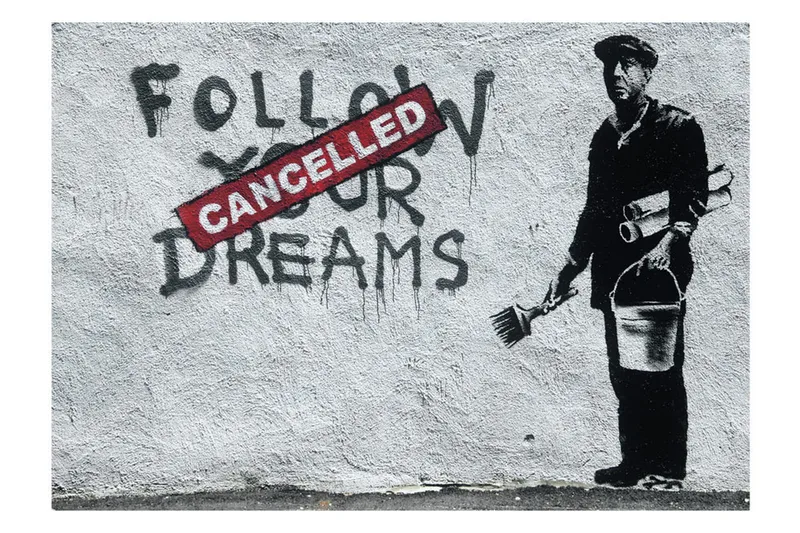 Fototapet Dreams Cancelled Banksy 300x210 - Artgeist sp. z o. o. - Inredning & dekor - Väggdekor - Tapeter & tapettillbehör - Fototapeter