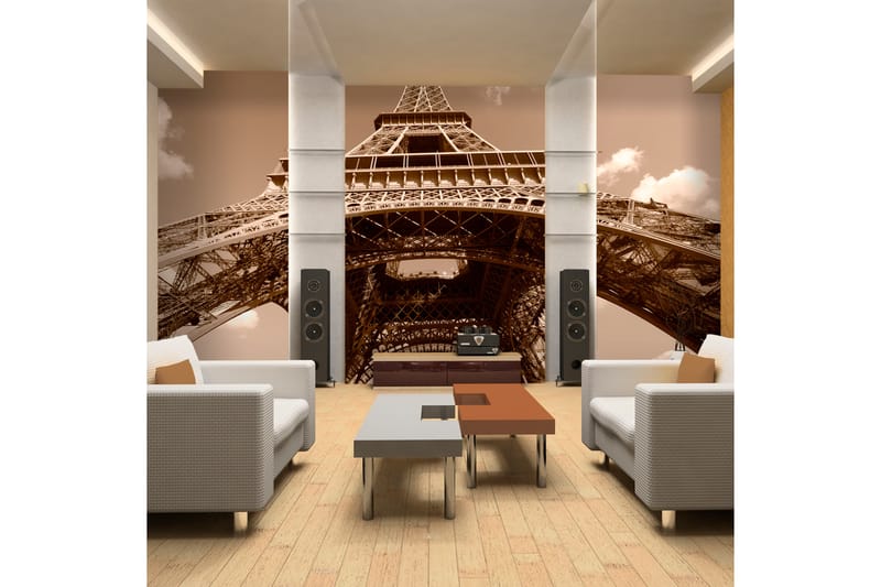 FOTOTAPET Eiffeltornet Sepia 350x270 - Artgeist sp. z o. o. - Inredning & dekor - Väggdekor - Tapeter & tapettillbehör - Fototapeter