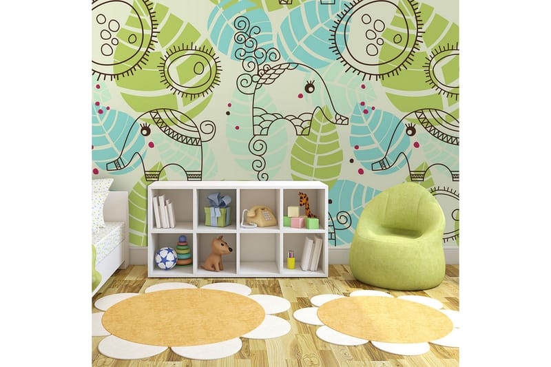 FOTOTAPET Elefanter För Barn 250x193 - Artgeist sp. z o. o. - Inredning & dekor - Väggdekor - Tapeter & tapettillbehör - Fototapeter