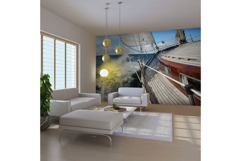 FOTOTAPET En Båt I Havet 400x309 - Artgeist sp. z o. o. - Inredning & dekor - Väggdekor - Tapeter & tapettillbehör - Fototapeter